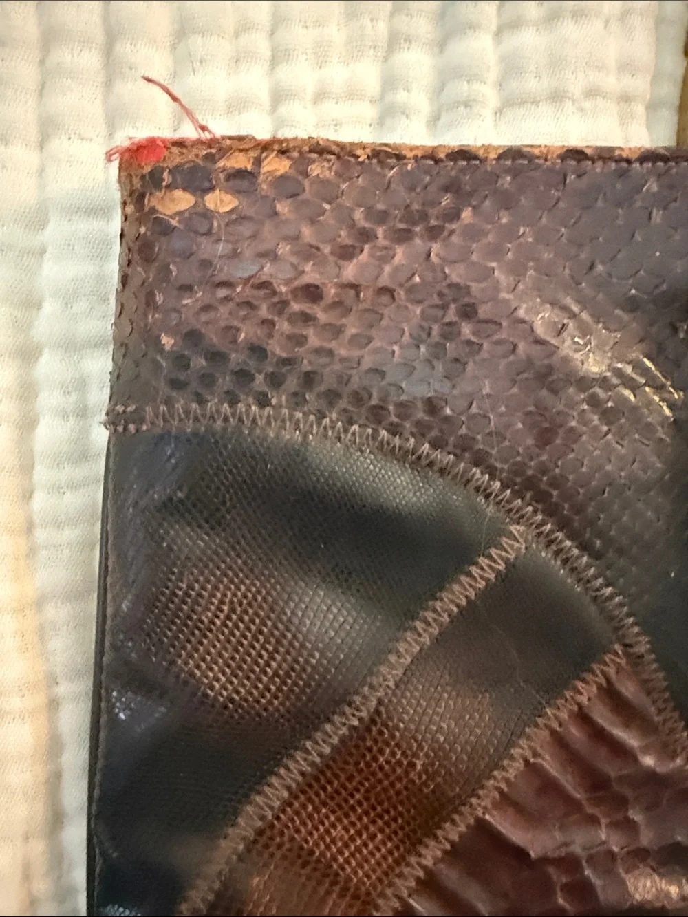 Vintage Bags by Varon Patchwork Snakeskin Handbag